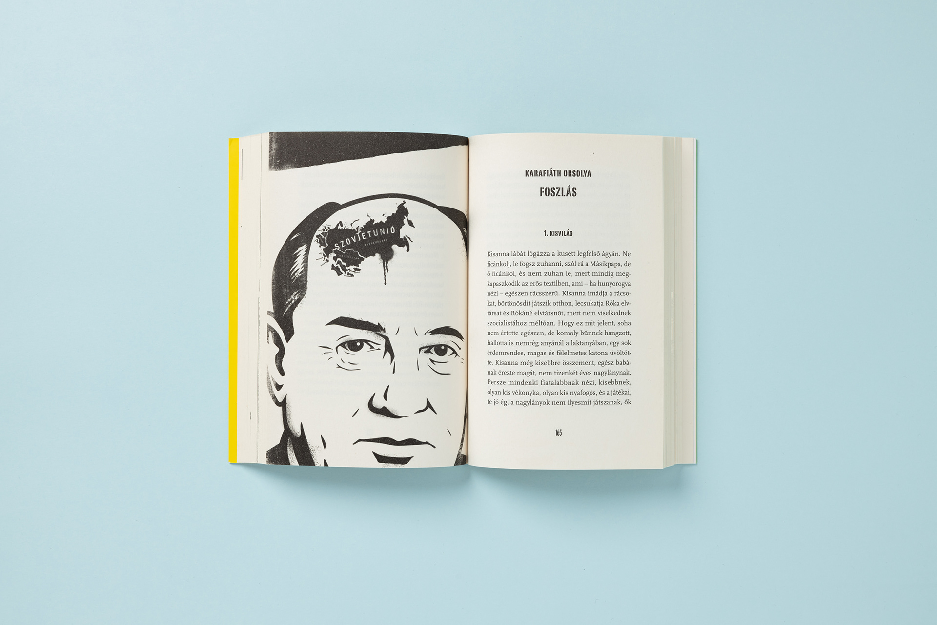 Portrait illustration and typographic spread